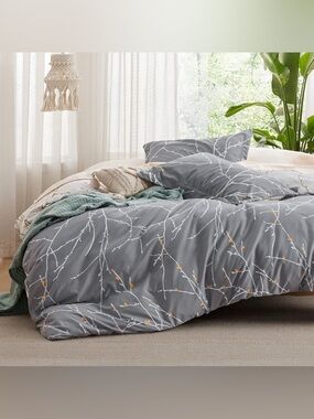 Bedsure Tree Botanical Duvet Cover Set with Zipper Closure